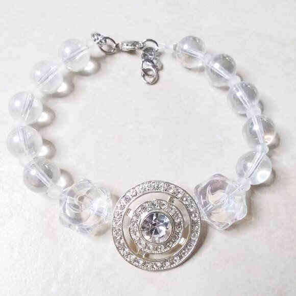 Holiday Statement Bracelet | Sparkling OOAK Glam | Handmade Gift for Large Wrist - Picture 12 of 15